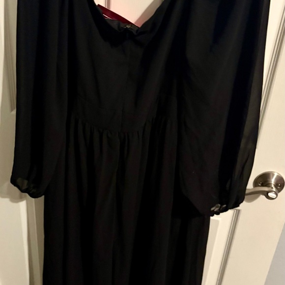 55- NWT Black Long Sleeve off the shoulder Dress - Picture 2 of 5